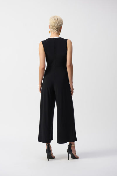 Women's Joseph Ribkoff |Sleeveless Culotte Jumpsuit |Black and Vanilla
