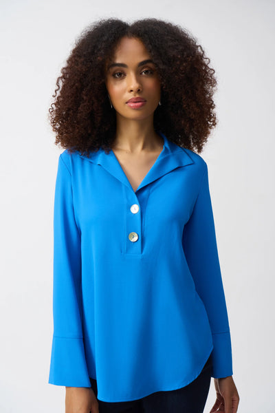 Women's Joseph Ribkoff | Classic Long Sleeve Shirt with Buttons | Blue
