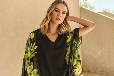 Women's Joseph Ribkoff | Floral Print Top | Black Multi