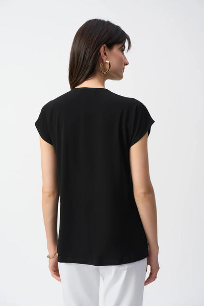 Women's Joseph Ribkoff | Silky Abstract Boxy Top | Black Multi