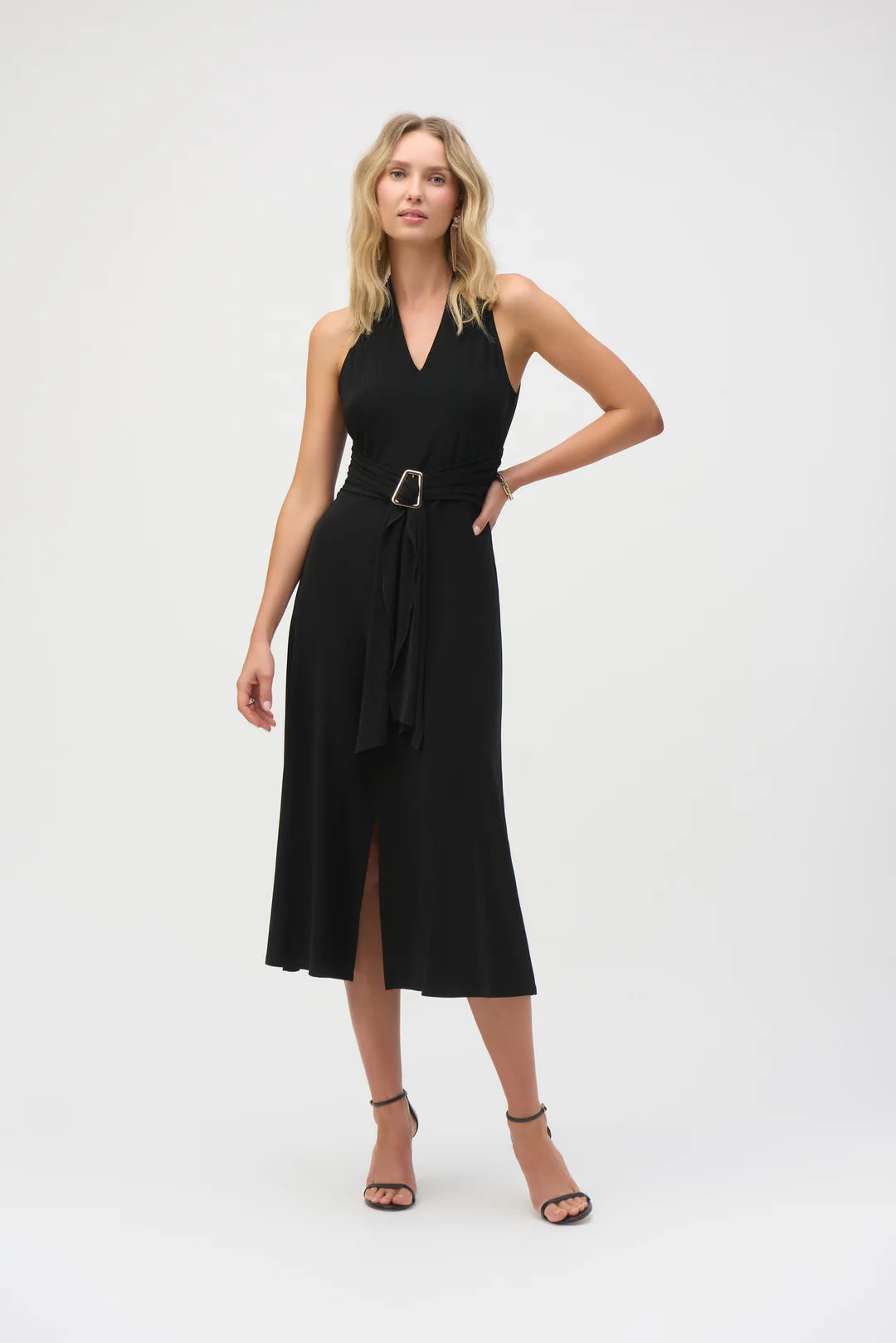 Joseph Ribkoff Ankle-length Wrap Dress Style 252091 Black - Size 4 Joseph Ribkoff Ankle-length Wrap Dress Style 252091 Black - Size 4