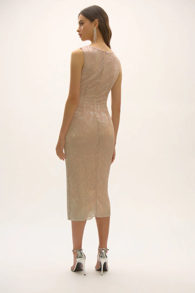 Women's Joseph Ribkoff | Formal Bodycon V-Neck Dress | Quartz Silver