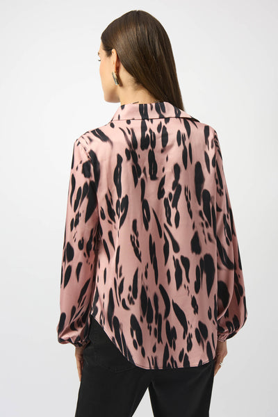 Women's Joseph Ribkoff | Animal Print Button Shirt | Pink/Black