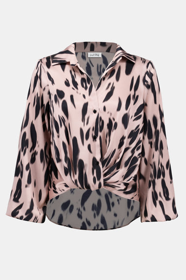 Women's Joseph Ribkoff | Animal Print Button Shirt | Pink/Black