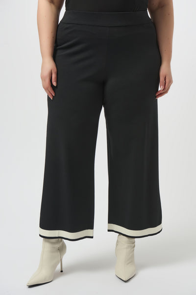 Women's Joseph Ribkoff | Mid-rise Belted Trousers | Black & Vanilla