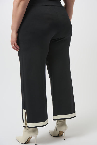 Women's Joseph Ribkoff | Mid-rise Belted Trousers | Black & Vanilla