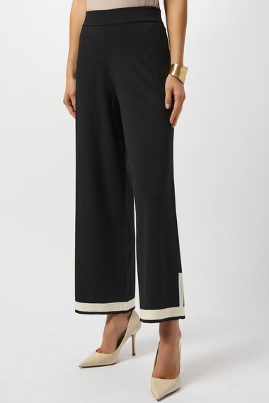 Women's Joseph Ribkoff | Mid-rise Belted Trousers | Black & Vanilla
