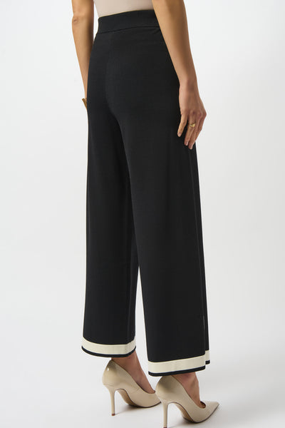 Women's Joseph Ribkoff | Mid-rise Belted Trousers | Black & Vanilla