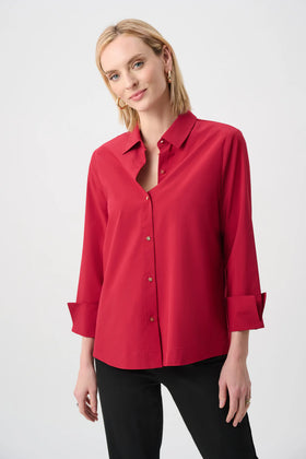 Women's Joseph Ribkoff | Classic Button Shirt with Back Zip | Cherry