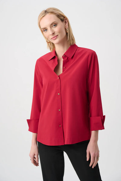 Women's Joseph Ribkoff | Classic Button Shirt with Back Zip | Cherry