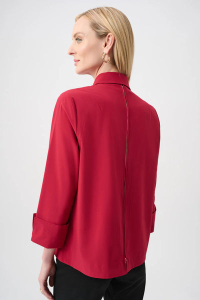 Women's Joseph Ribkoff | Classic Button Shirt with Back Zip | Cherry
