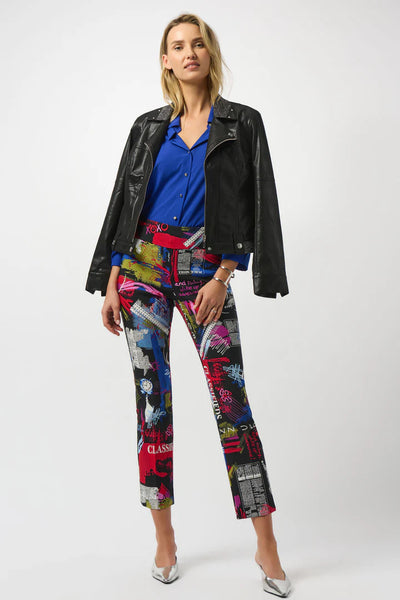 Women's Joseph Ribkoff | Foiled Faux Suede Moto Jacket | Black