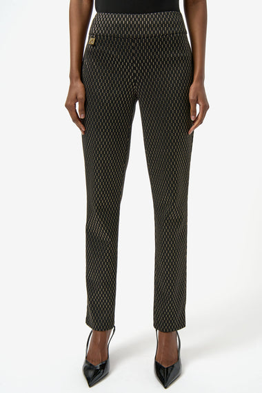 Women's Joseph Ribkoff | Slim Formal Geometric Trousers| Black & Gold