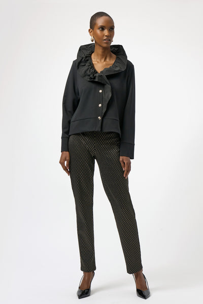 Women's Joseph Ribkoff | Slim Formal Geometric Trousers| Black & Gold