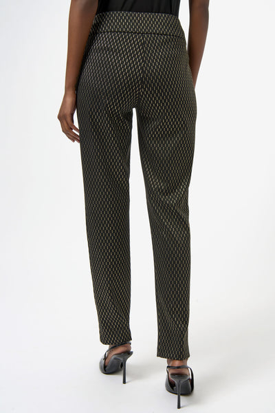 Women's Joseph Ribkoff | Slim Formal Geometric Trousers| Black & Gold