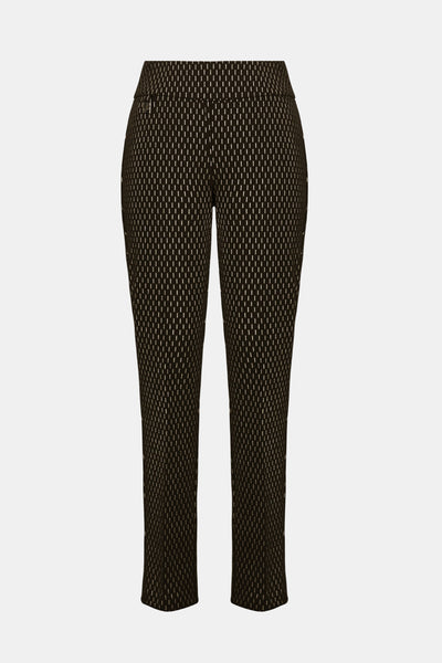 Women's Joseph Ribkoff | Slim Formal Geometric Trousers| Black & Gold
