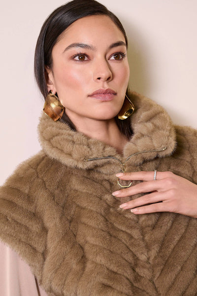 Women's Joseph Ribkoff | Faux Fur Jacket With Zipper | Mink