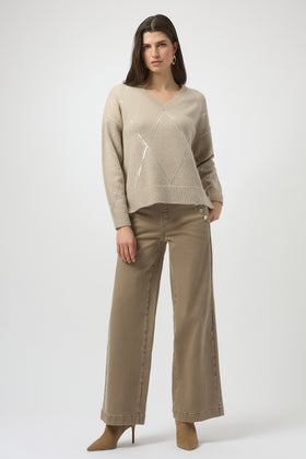 Women's Joseph Ribkoff | Wide-leg Mid-rise Trousers | Fawn