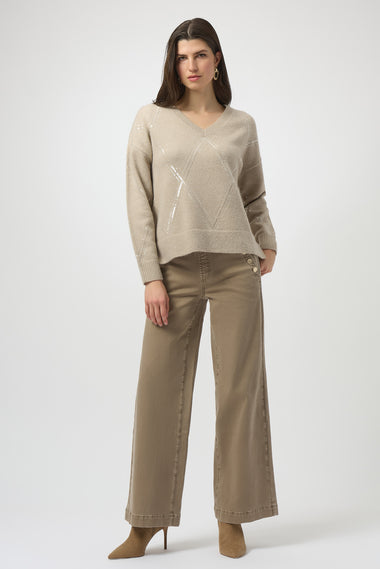 Women's Joseph Ribkoff | Wide-leg Mid-rise Trousers | Fawn