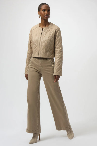 Women's Joseph Ribkoff | Cropped Quilted Casual Jacket | Fawn