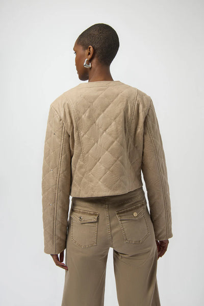 Women's Joseph Ribkoff | Cropped Quilted Casual Jacket | Fawn