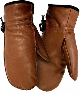 Women's Hand Armor | Full Grain Deerskin Sherpa Lined Mitts | Chestnut