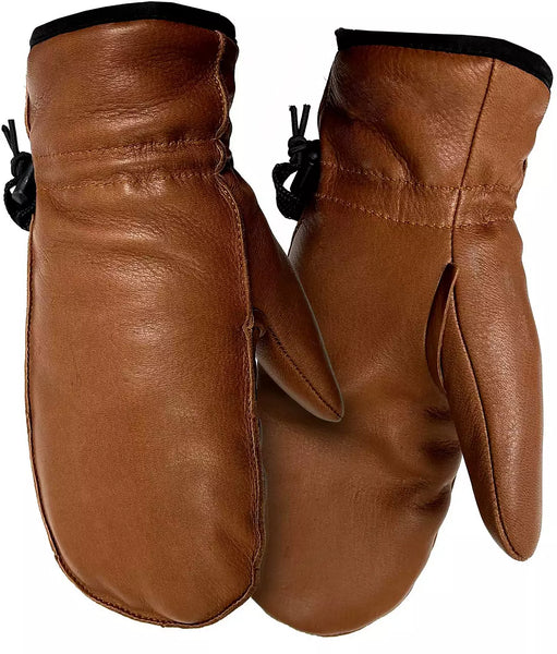 Women's Hand Armor | Full Grain Deerskin Sherpa Lined Mitts | Chestnut