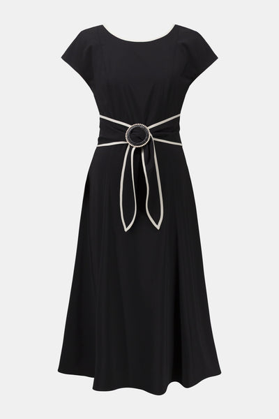 Women's Joseph Ribkoff | Midi Fit And Flare Dress | Black and Moonstone