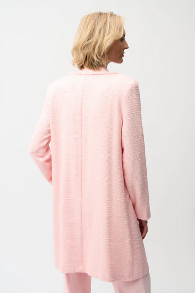 Women's Joseph Ribkoff | Bouclé Straight Coat With Fringe Detail | Petal Pink