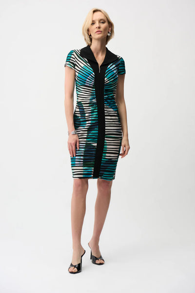 Women's Joseph Ribkoff | Geometric Print Sheath Dress | Green/Multi