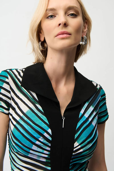 Women's Joseph Ribkoff | Geometric Print Sheath Dress | Green/Multi
