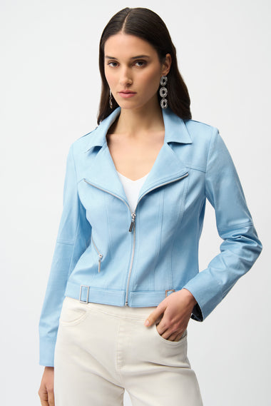 Women's Joseph Ribkoff | Zipper Closure Casual Top | Sky Blue