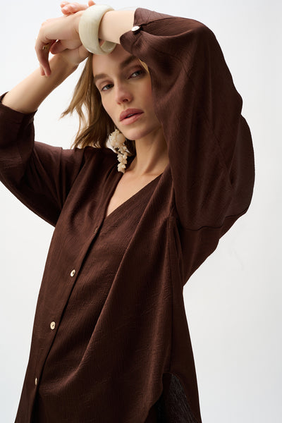 Women's Joseph Ribkoff | V-neck Blouse | Mahogany