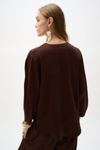Women's Joseph Ribkoff | V-neck Blouse | Mahogany