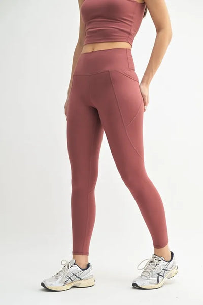 Mono B | Venice Cloud Light Sculpt High Waist Leggings | Red Pear