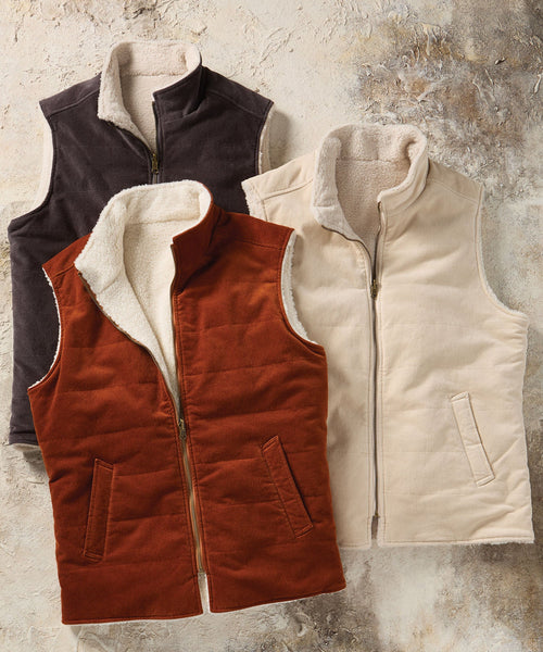 Men's Borgo28 | Winter Canvas Reversible Vest | Rust