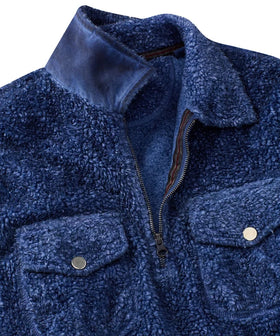 Men's Borgo 28 | Quarter Zip Vegetable Dyed Pullover | Navy