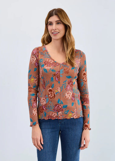 Women's French Dressing | Long Sleeve V-Neck Top | Primrose Hill