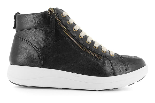 Women's Strive Footwear | Kensington High Top Sneaker Boot | Black 22960A