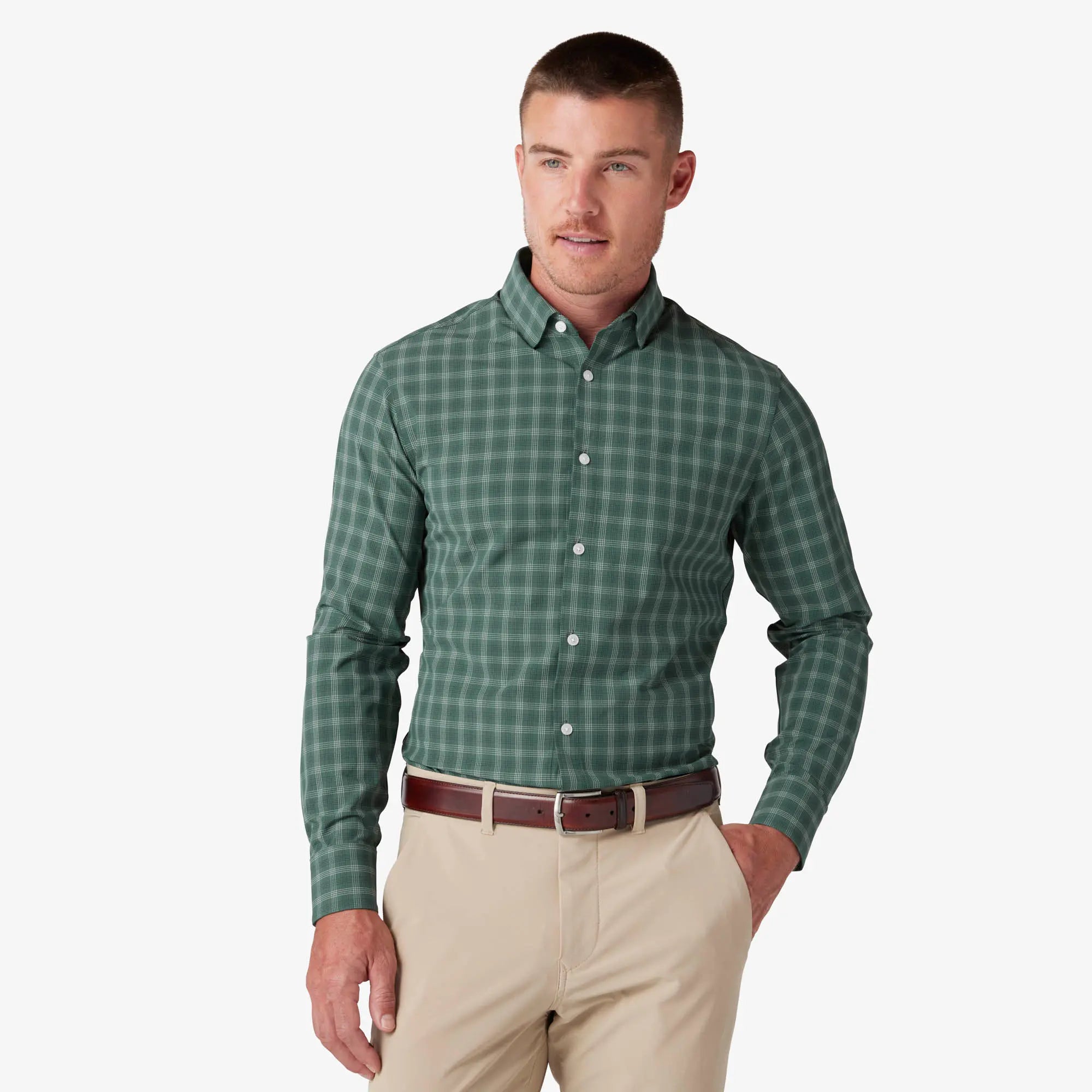 Leeward LS Dress Shirt Bistro Green Dallas Plaid / xl / Trim Leeward LS Dress Shirt Bistro Green Dallas Plaid / xl / Trim