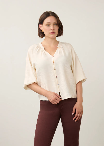 Women's French Dressing | Colorful Button Shirt | Cream