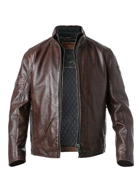 Men's Milestone | Bender Leather Jacket | Dark Brown Front