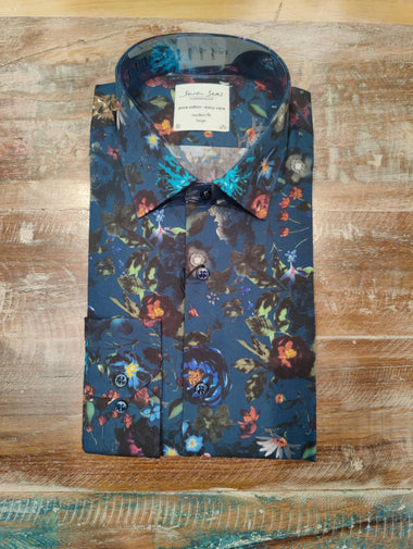 Men's Seven Seas | Flower Button Down Shirt | Blue