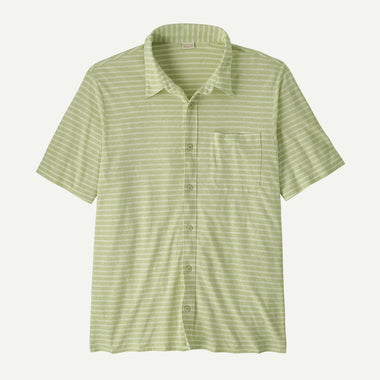 Men's Patagonia | Trail Harbor Button-Down Knit Shirt  | Steps: Lichen Green