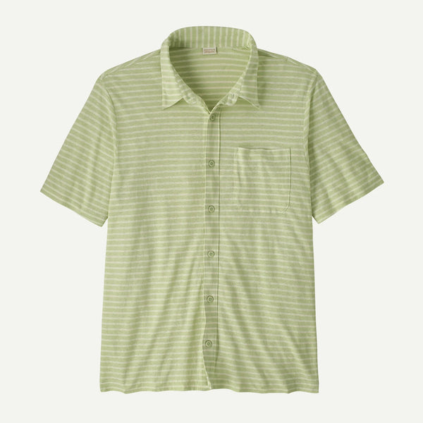 Men's Patagonia | Trail Harbor Button-Down Knit Shirt  | Steps: Lichen Green