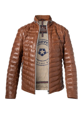 Men's Milestone | MS Malik Leather Jacket | Cognac Front