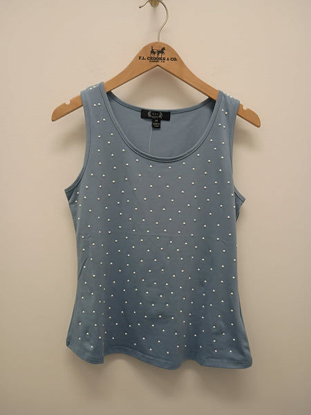 Women's Azi | Beaded Tank Top | Blue