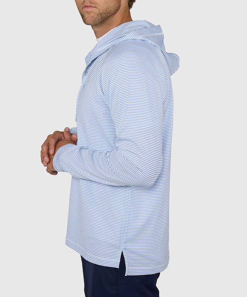 Men's Tommy Bahama | Costa Wave Starboard Stripe Hoodie | Cabo Blue
