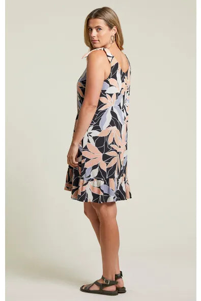 Women's Tribal Jeans | Reversible Flowy Fit Dress with Ties | Sunset