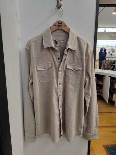 Men's Teleria Zed | Denim Snap Shirt | Ecru